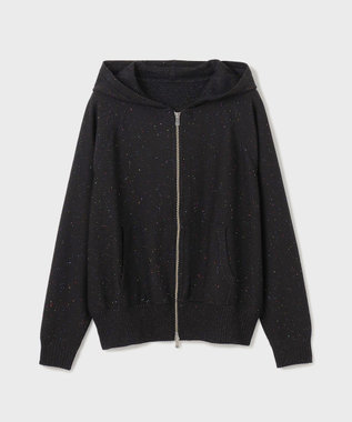 GRACE CONTINENTAL スパンコールニットパーカー ブラック