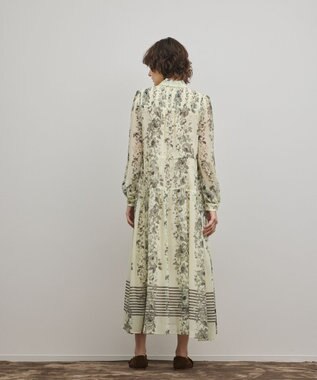 GRACE CONTINENTAL フラワープリントティアードワンピース イエロー