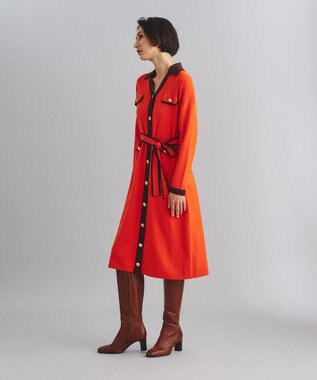 バイカラー襟付ニットワンピース Grace Continental Grace Continental グレースコンチネンタル 通販