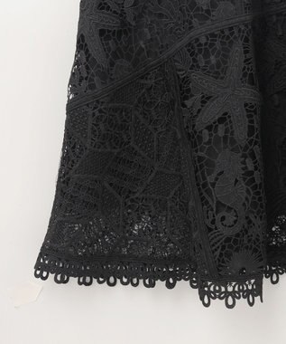 GRACE CONTINENTAL ケミカルレースパッチワークスカート ブラック