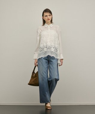 GRACE CONTINENTAL ワイドストレートデニムパンツ インディゴ