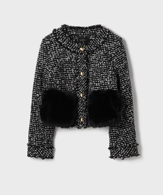 GRACE CONTINENTAL ツイードコンビジャケット ブラック