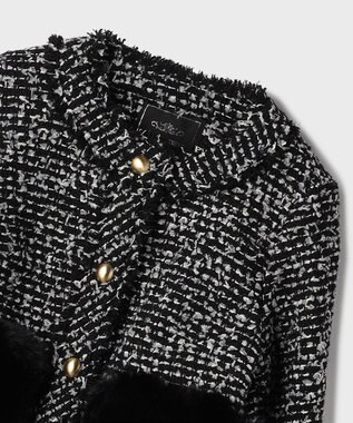 GRACE CONTINENTAL ツイードコンビジャケット ブラック