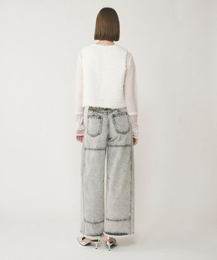 GRACE CONTINENTAL ライン切替デニムパンツ グレー