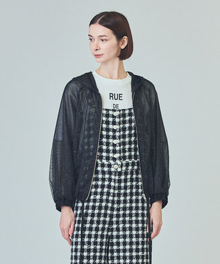 GRACE CONTINENTAL マクラメメッシュフーディー ブラック