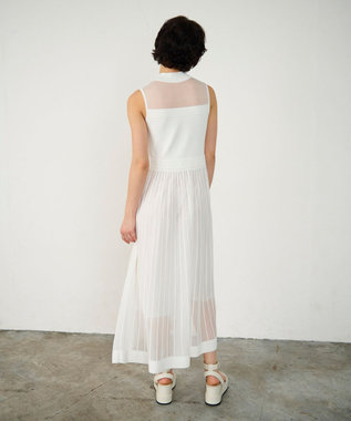 GRACE CONTINENTAL ラメシアープリーツニットワンピース ホワイト