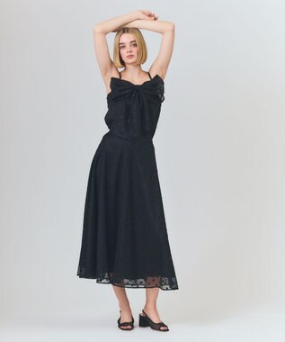 GRACE CONTINENTAL ドットembチュールスカート ブラック