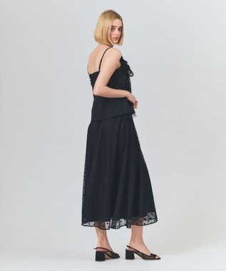 GRACE CONTINENTAL ドットembチュールスカート ブラック