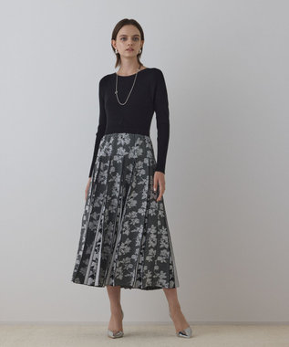 GRACE CONTINENTAL ラメモールニットジャガードワンピース