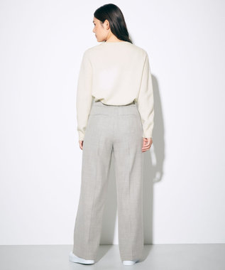 GRACE CONTINENTAL ウールストレッチセミワイドパンツ グレー