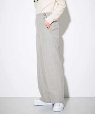 GRACE CONTINENTAL ウールストレッチセミワイドパンツ グレー