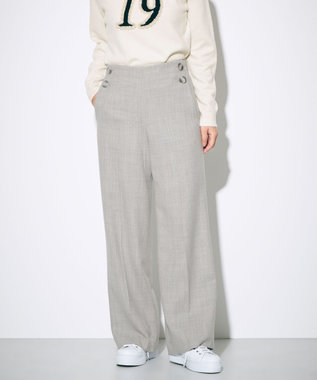 GRACE CONTINENTAL ウールストレッチセミワイドパンツ グレー