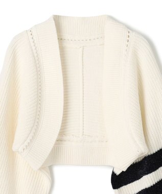 GRACE CONTINENTAL 畦ショートニットカーディガン ホワイト