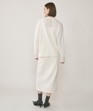 GRACE CONTINENTAL フィルムヤーンニットカーディガン ホワイト