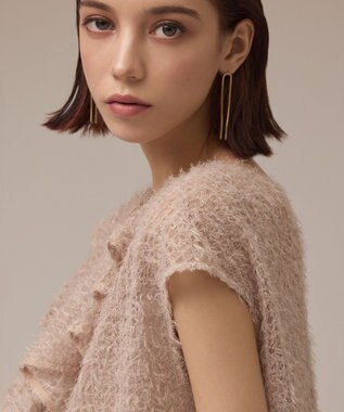 GRACE CONTINENTAL バックフレアチュールトップ ベージュ