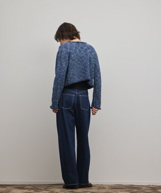 GRACE CONTINENTAL ツイードニットカーディガン ネイビー