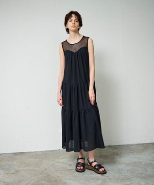 GRACE CONTINENTAL シアードレープマキシ ブラック