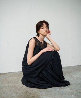 GRACE CONTINENTAL シアードレープマキシ ブラック
