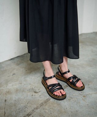 GRACE CONTINENTAL シアードレープマキシ ブラック