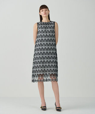 GRACE CONTINENTAL シャイニーリーフembドレス ブラック