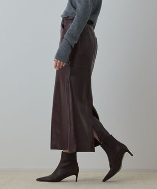 GRACE CONTINENTAL フェイクレザータイトスカート ボルドー