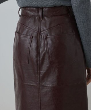 GRACE CONTINENTAL フェイクレザータイトスカート ボルドー