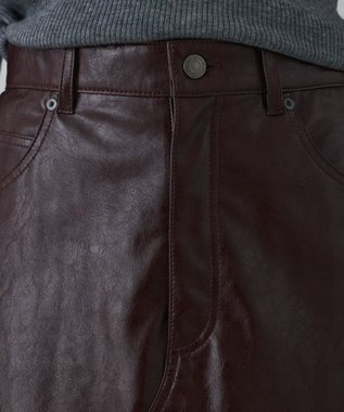 GRACE CONTINENTAL フェイクレザータイトスカート ボルドー