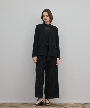 GRACE CONTINENTAL トリアセノーカラージャケット ブラック