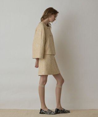 GRACE CONTINENTAL サラサジャガードケープジャケット ベージュ