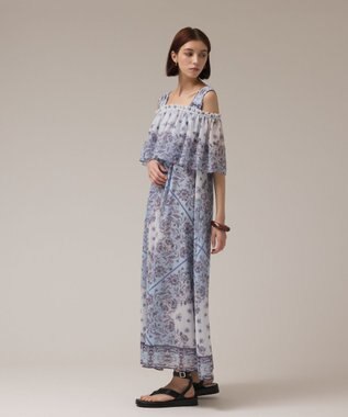 GRACE CONTINENTAL マルチWAYシフォンワンピース ブルー