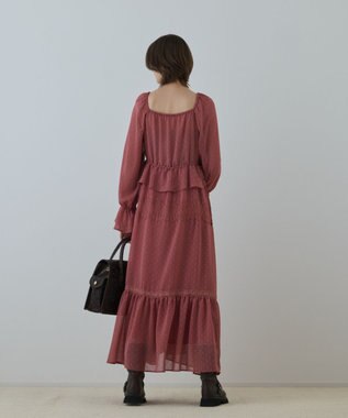 GRACE CONTINENTAL レースコンビカットジャガードワンピース ピンク