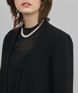 GRACE CONTINENTAL トリアセノーカラージャケット ブラック