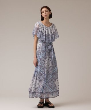 GRACE CONTINENTAL マルチWAYシフォンワンピース ブルー