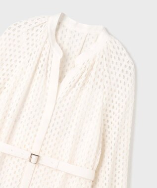 GRACE CONTINENTAL メッシュレースカフタンワンピース ホワイト