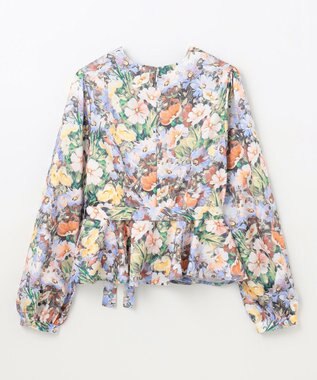 GRACE CONTINENTAL グラデフラワープリントトップ サックス