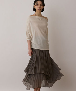 GRACE CONTINENTAL イレギュラープリーツスカート グレー