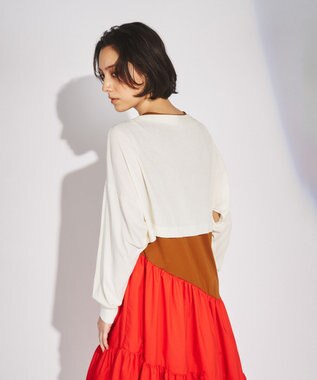 GRACE CONTINENTAL ショートルーズニットカーディガン ホワイト