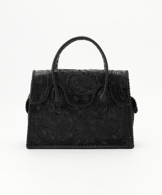 GRACE CONTINENTAL カービングトライブス　カゴバッグ 黒 GRACE CONTINENTAL/グレースコンチネンタル】よりカービング
