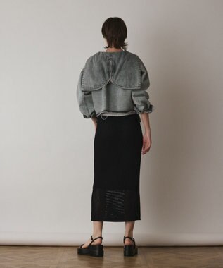 GRACE CONTINENTAL メッシュタイトニットスカート ブラック