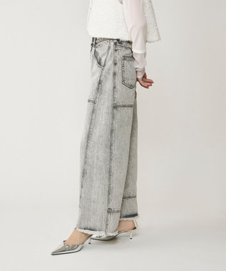 GRACE CONTINENTAL ライン切替デニムパンツ グレー