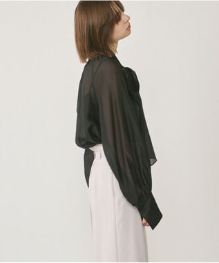 GRACE CONTINENTAL シアーボウタイブラウス ブラック