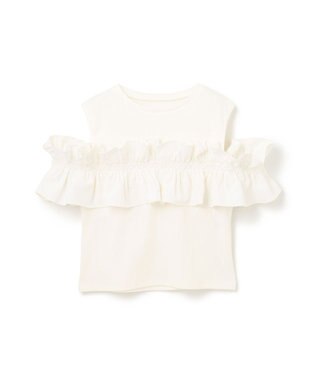 GRACE CONTINENTAL フリルリブカットトップ ホワイト