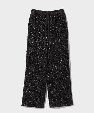 GRACE CONTINENTAL スパンコールニットパンツ ブラック