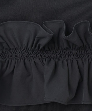 GRACE CONTINENTAL フリルリブカットトップ ブラック