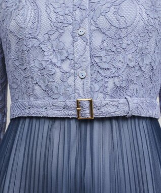 GRACE CONTINENTAL コードレースプリーツワンピース ブルー