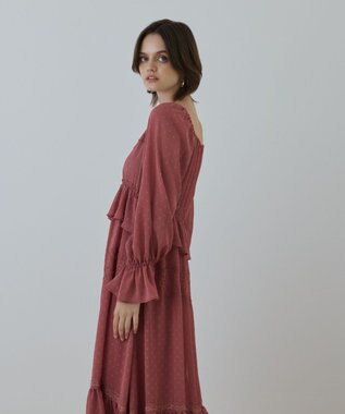 GRACE CONTINENTAL レースコンビカットジャガードワンピース ピンク