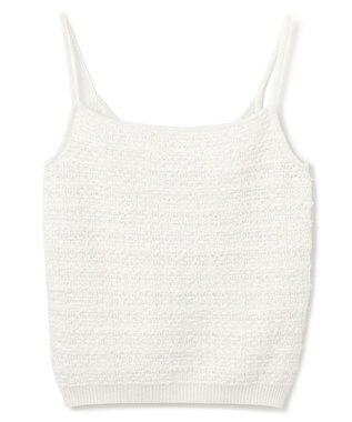 GRACE CONTINENTAL ラメツイードニットキャミ ホワイト
