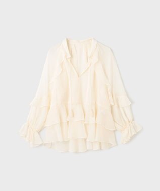 GRACE CONTINENTAL シフォンフレアブラウス キナリ