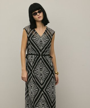 GRACE CONTINENTAL 刺繍ジレワンピース ブラック