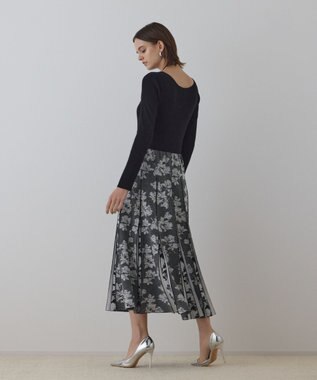 GRACE CONTINENTAL ラメモールニットジャガードワンピース ブラック